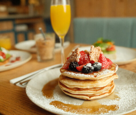 Shoda Pancakes mimosa added - Glenroyal Hotel