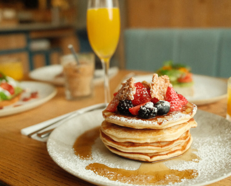 Shoda Pancakes mimosa added - Glenroyal Hotel
