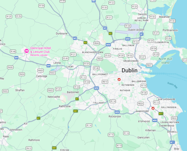 Google Maps Glenroyal Hotel vicinity to Dublin - Glenroyal Hotel