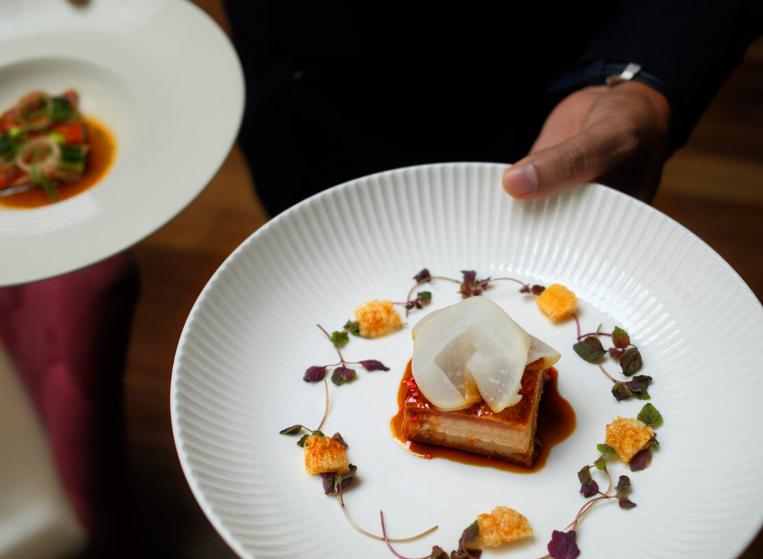 2026 April Pork Belly in hand - Glenroyal Hotel