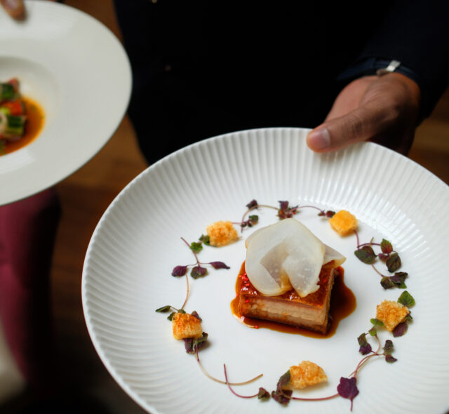 2026 April Pork Belly in hand - Glenroyal Hotel