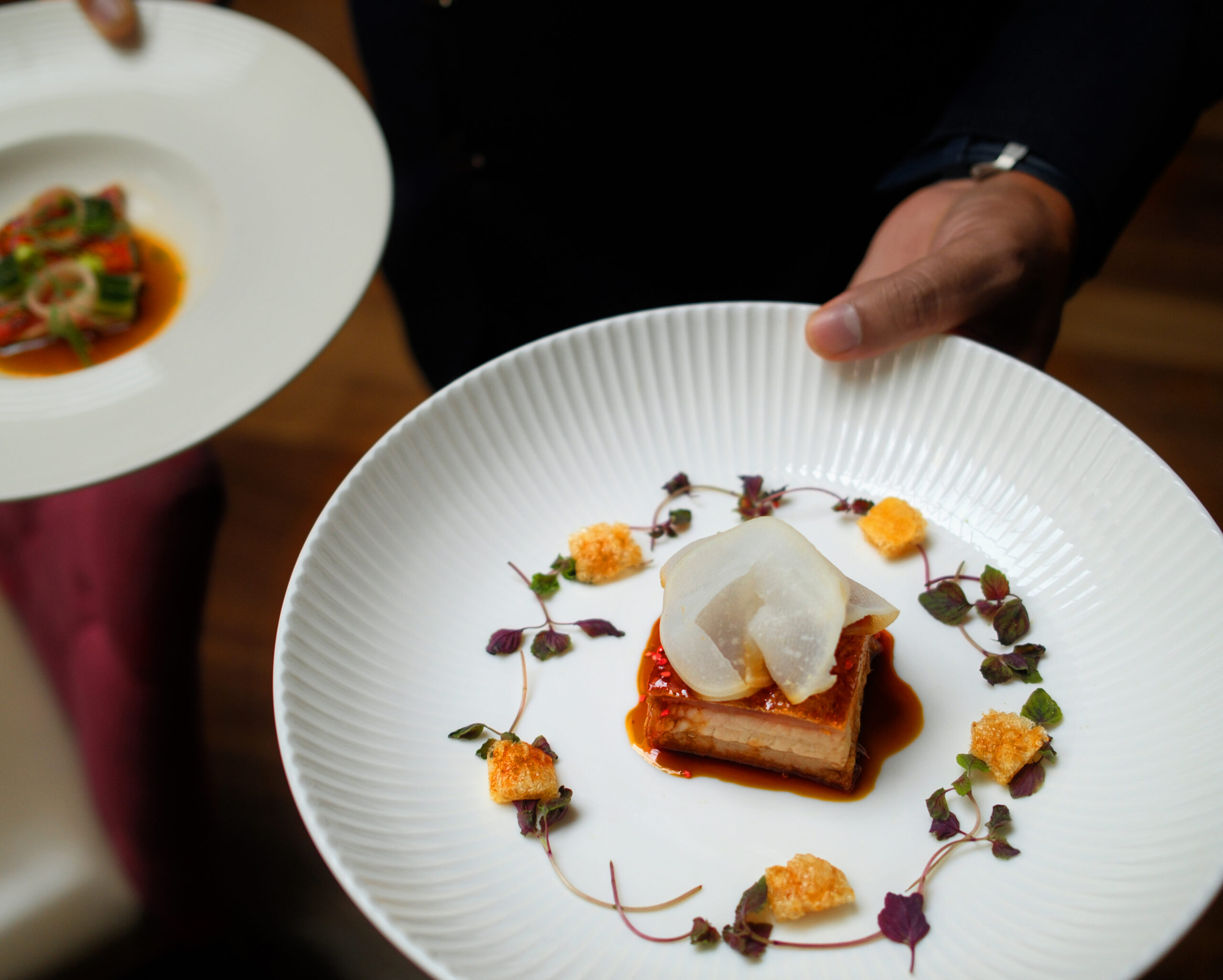 2026 April Pork Belly in hand scaled - Glenroyal Hotel